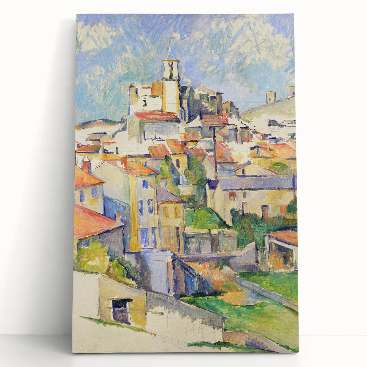 Black and white canvas print of a Paul Cézanne painting, ideal for kitchen wall art or bedroom ambiance.