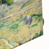 Large abstract wall art by Paul Cézanne in mid-century modernist style, featuring muted earth tones on acrylic glass.