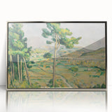 Mid-century modernist art by Paul Cézanne, featuring muted earth tones on a framed acrylic print.