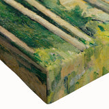 Large art of a black and white landscape painting on stretched canvas, ideal for bedroom wall decor.