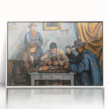 Acrylic print of a Paul Cézanne painting in art deco style, featuring muted earth tones.