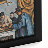 Extra large framed canvas featuring a close-up of a textured, colorful Paul Cézanne painting, ideal for living room decor.