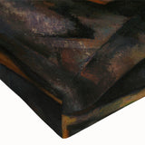 Black and white landscape art painting on large stretched canvas, featuring rolling hills and sparse trees.