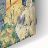 Large abstract wall art print by Paul Cezanne featuring muted earth tones on acrylic glass, ideal for dining room ambiance.