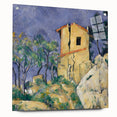 Paul Cézanne-inspired large abstract wall art on acrylic glass, featuring muted earth tones.