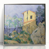 Mid-century modernist art by Paul Cezanne featuring muted earth tones on a framed acrylic, ideal for modern art wall decor.