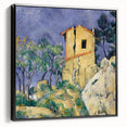 Black and white framed canvas of a Paul Cézanne landscape, ideal for bedroom wall art.