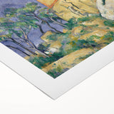 Art deco poster featuring a Paul Cézanne design in muted earth tones on rolled canvas, suitable for dining room wall art.