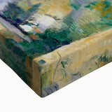 Black and white landscape painting on a large canvas featuring a serene rural scene, suitable for bedroom wall art.