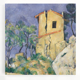 Large black and white print of Paul Cézanne's artwork on stretched canvas, ideal for kitchen wall art.