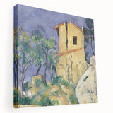 Paul Cézanne-inspired large art on stretched canvas with lush green and blue tones, ideal for kitchen wall art.