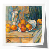 Extra large canvas print of a Paul Cézanne floral painting in muted greens and blues.