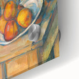 Large abstract wall art by Paul Cezanne in mid-century modernist style, featuring muted earth tones on acrylic glass.