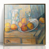 Large art print of Paul Cézanne's work in gold frame, mid-century modernist style, suitable for modern art wall decor.