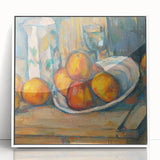 Paul Cézanne impressionist-style acrylic print in white frame, featuring muted earth tones, ideal for nursery wall art.