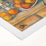 Art deco poster featuring a Paul Cézanne landscape in soft pastel shades on rolled canvas, suitable for dining room decor.