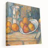 Paul Cézanne-style impressionist painting on stretched canvas, featuring muted earth tones, ideal for kitchen wall art.