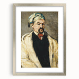 Textured abstract art print of Paul Cezanne's design in a silver frame, with mat, ideal for bedroom art.