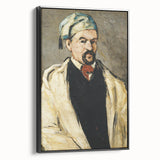 Black and white framed canvas of a Paul Cézanne landscape painting, ideal for bedroom wall art.