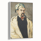 Extra large vintage poster art of a colorful Paul Cezanne painting on a black framed canvas, ideal for living room decor.