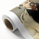 Art Deco poster featuring a Paul Cézanne landscape in muted earth tones on rolled canvas, ideal for nursery wall art.