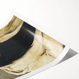 Extra large wall art featuring line art flowers in muted earth tones on a rolled canvas.