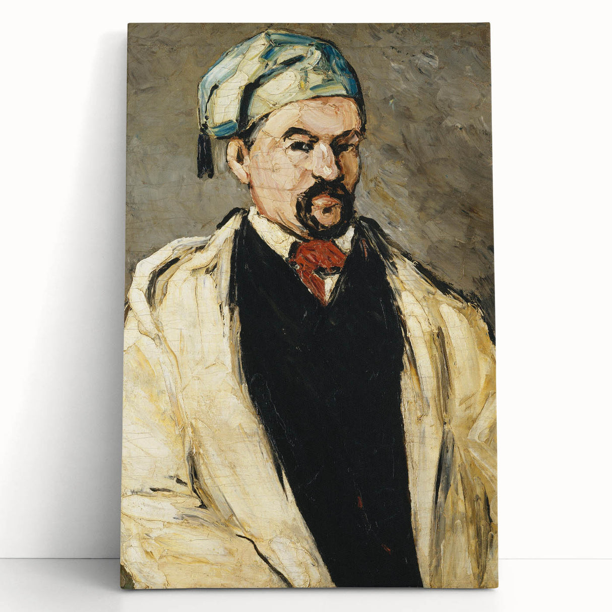 Black and white print of Paul Cézanne's artwork on stretched canvas, ideal for kitchen wall art.