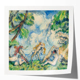 Extra large wall art print of Paul Cezanne's floral design in pastel shades on glossy photo paper.