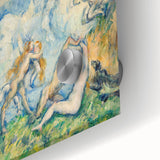 Large abstract wall art by Paul Cézanne in acrylic, featuring muted earth tones, ideal for dining room ambiance.