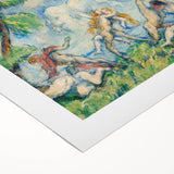 Art deco poster featuring a geometric pattern in muted gold and black on rolled canvas, suitable for dining room decor.