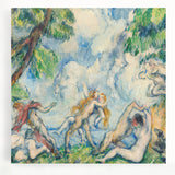 Black and white print of Paul Cézanne's artwork on stretched canvas, ideal for kitchen wall art.