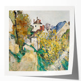 Extra large wall art print on canvas featuring Paul Cézanne's floral and fruit still life in muted earth tones.
