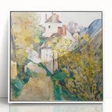 Acrylic print of a Paul Cézanne painting in a white frame, featuring impressionist style, ideal for modern art wall decor.