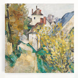 Black and white print of Paul Cézanne's artwork on stretched canvas, ideal for kitchen wall art.