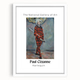 Abstract art print of Paul Cézanne's design in white frame with mat, featuring muted earth tones.