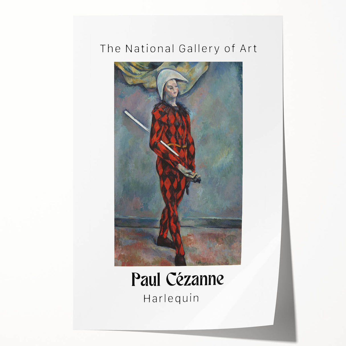 Extra large rolled print of a Paul Cézanne floral painting in muted green and yellow tones, ideal for art wall dining room.