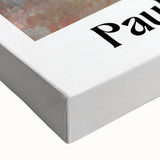 Large art depicting a black and white landscape painting on stretched canvas, ideal for bedroom decor.