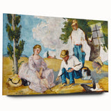 Acrylic print of a large abstract wall art by Paul Cézanne, featuring muted earth tones.