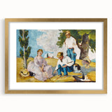 Extra large wall art featuring a textured abstract print of Paul Cézanne’s work in a gold frame.