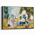 Black and white wall art featuring a Paul Cézanne landscape painting on a framed canvas, ideal for bedroom decor.