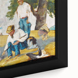 Extra large framed canvas featuring a close-up of a textured, colorful abstract art piece, ideal for living room decor.