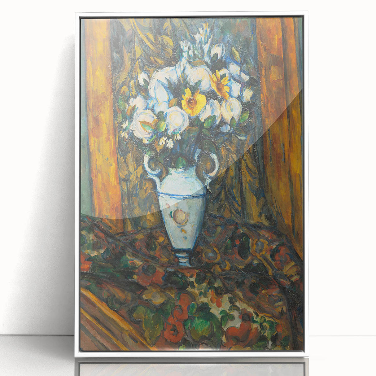 Acrylic print of Paul Cezanne's art deco design in muted tones, ideal for modern art wall decor or nursery.