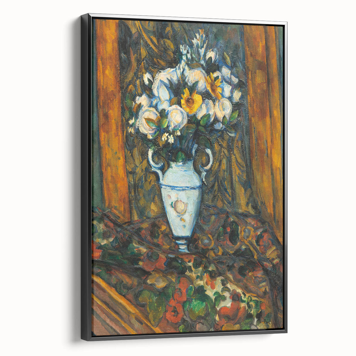 Black and white landscape art painting on framed canvas featuring a vintage poster style, ideal for bedroom wall decor.