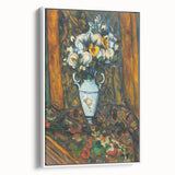 Vintage poster art of a colorful Paul Cézanne painting on a large framed canvas, ideal for living room decor.