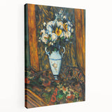 Paul Cézanne-inspired landscape on stretched canvas, featuring muted earth tones, ideal for kitchen wall art.