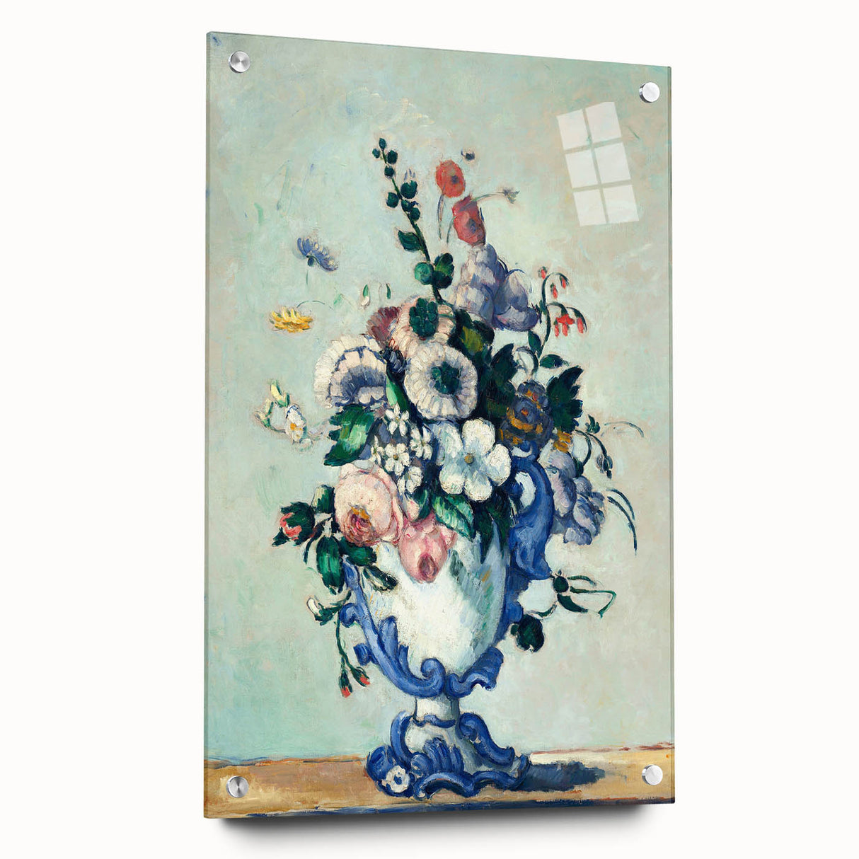 Acrylic print of a Paul Cézanne inspired abstract design in muted earth tones, ideal for dining room art.