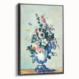 Black and white framed canvas of a vintage landscape painting, suitable for bedroom decor.