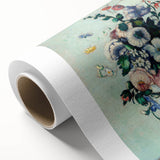 Art deco poster of Paul Cézanne's landscape in muted green and blue tones on rolled canvas, ideal for nursery wall art.