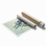 Extra large rolled print of Paul Cézanne's floral art in soft pastel tones.