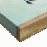 Black and white landscape painting on stretched canvas, depicting rolling hills and a serene sky, ideal for bedroom wall art.